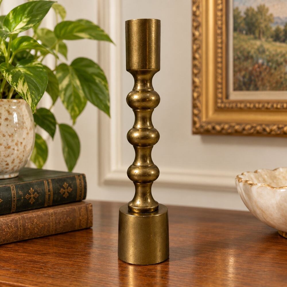 Gold Tone Belle Meade Cast Aluminum Taper Candlestick